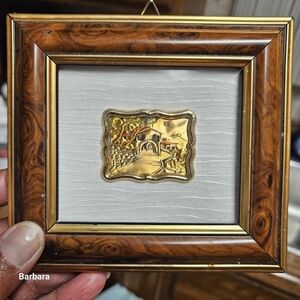 Vintage Italian Luso Mart Artisans Framed Repoussed 925 Miniature Landscape